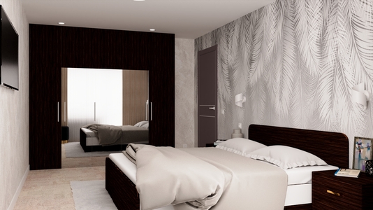 Спальня с мебелью цвета венге