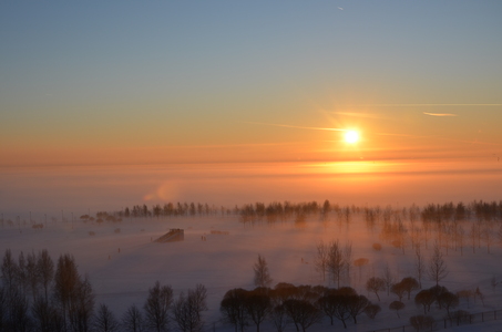 Зимний вечер на берегу финского залива