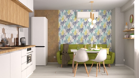 Кухня-гостиная вид на столовую зону