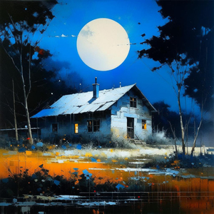 Хижина при луне