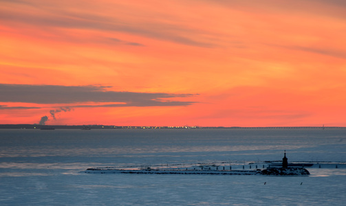Зимний вечер на финском заливе