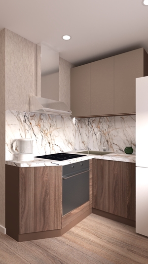 Кухня в коричневых оттенках