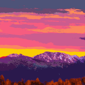 Горы и закат