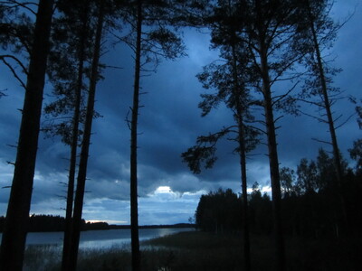 Вечерний пейзаж с озером