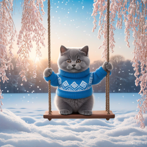 Кот на качели