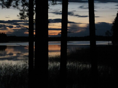 Вечерний пейзаж с озером