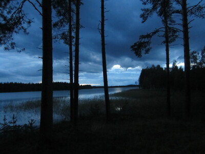 Ночной пейзаж с озером