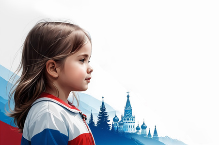 Портрет девочки триколор