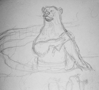 Медведь купается