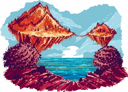 Парящие острова над морем