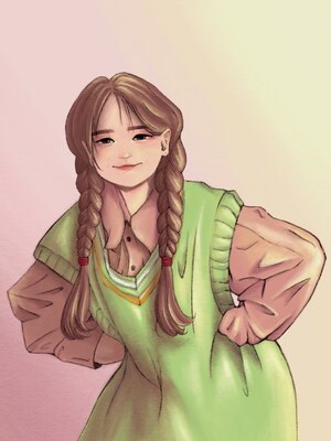 Девочка с косичками